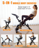 NIB! Folding Exercise Bike, 5-in-1 Foldable Stationary Bike Upgraded 16-Level Magnetic Resistance 10DB Near-Silent Bike Upright Retails $260+