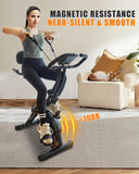 NIB! Folding Exercise Bike, 5-in-1 Foldable Stationary Bike Upgraded 16-Level Magnetic Resistance 10DB Near-Silent Bike Upright Retails $260+