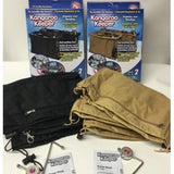 New Deluxe 6 Piece Kangaroo Keeper Set! Includes 2 Black & 2 Purse/Tan bag organizers + 2 bag hooks to hang your bag anywhere but the floor!