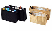 New Deluxe 6 Piece Kangaroo Keeper Set! Includes 2 Black & 2 Purse/Tan bag organizers + 2 bag hooks to hang your bag anywhere but the floor!