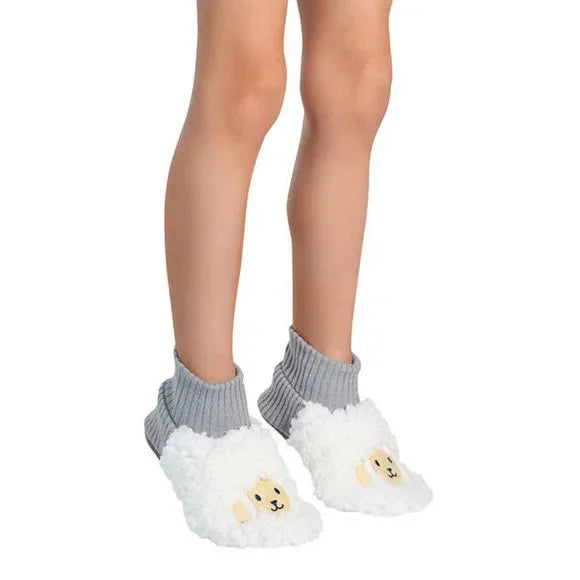 NEW K.Bell Kid's Sherpa Slippers | 2 Pack!! Includes Pink Rabbit & White Llama, Sz L Fits Kids Sz 13-4 Retails $15