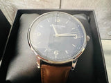 New Men's Kenneth Cole Watch, Blue Face, brown leather band! Needs Battery Retails $203+