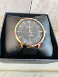 New Kenneth Cole Men's 43mm New York Diamond Black Face Gold Dial Watch, needs battery! Retails $229+