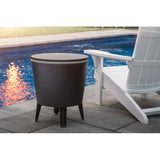 Keter 32 Qt. 2 in 1 Side Table and Bar. Weather Resistant, 20 litre beverage storage capacity to handle up to 60 cans or 40 bottles of water with ice Retails $190+