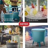 Keter 32 Qt. 2 in 1 Side Table and Bar. Weather Resistant, 20 litre beverage storage capacity to handle up to 60 cans or 40 bottles of water with ice Retails $190+