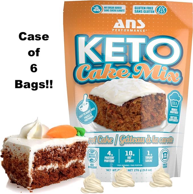 New CASE OF 6 BAGS! ANS Performance Carrot Muffin/Cake Mix - Naturally Sweetened - Gluten-Free Treat - Vegetarian Friendly - BB 02/24 Retails $78+