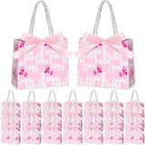 NEW Kolldenn 50 Pcs Breast Cancer Awareness Gift Bags with Handle 5 Styles Pink Ribbon Cancers Fighter Gifts Bags for Women Breast Cancer Awareness Party Supplies, 5.51 x 2.36 x 4.72 Inches