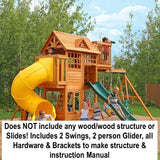 New KidKraft Abbeydale Clubhouse Accessories &amp; Hardware! INCLUDES 2 SWINGS, TEETER TOTTER/GLIDER, ALL HARDWARE &amp; BRACKETS TO MAKE THE STRUCTURE