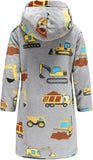 New Retails $35+ Unisex Kids Excavator Hooded Fleece Sleep Robe Sz 7-8 Years