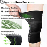 New Polygon Knee Support Brace 2 Pack, Knee Compression Sleeve for Running, Arthritis, ACL, Meniscus Tear, Sports, Joint Pain Relief and Injury Recovery Sz 3X
