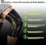 New Polygon Knee Support Brace 2 Pack, Knee Compression Sleeve for Running, Arthritis, ACL, Meniscus Tear, Sports, Joint Pain Relief and Injury Recovery Sz 3X