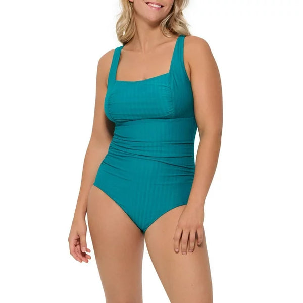 New with tags! Krista D-cup One Piece Swimsuit in Teal, Sz 14D! Fits up to 42D Cup