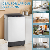 New in box! Retails $399+ Ktaxon 17.6lbs Portable Fully Automatic Washing Machine W/ Drain Pump, smart controls and LED display NOTE: Has cosmetic crack in plastic on LEFT side from transport, DOES NOT AFFECT USE, COSMETIC ONLY!