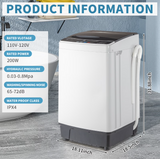New in box! Retails $399+ Ktaxon 17.6lbs Portable Fully Automatic Washing Machine W/ Drain Pump, smart controls and LED display NOTE: Has cosmetic crack in plastic on LEFT side from transport, DOES NOT AFFECT USE, COSMETIC ONLY!