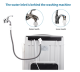 New in box! Retails $399+ Ktaxon 17.6lbs Portable Fully Automatic Washing Machine W/ Drain Pump, smart controls and LED display NOTE: Has cosmetic crack in plastic on LEFT side from transport, DOES NOT AFFECT USE, COSMETIC ONLY!