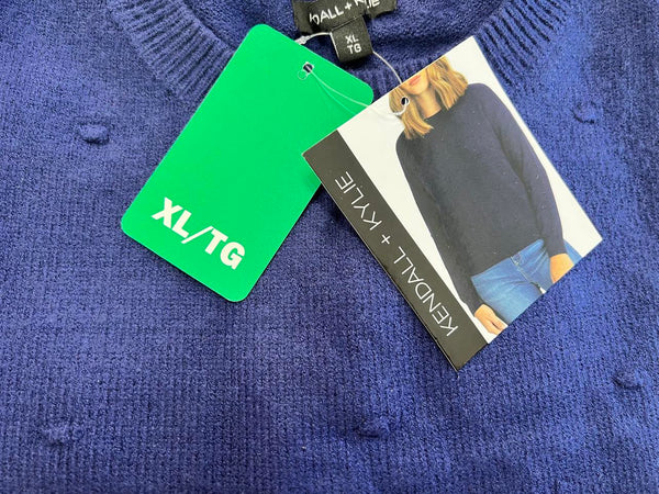 New with tags! Kendall + Kylie Popcorn Knit Sweater Sz XL, Blue