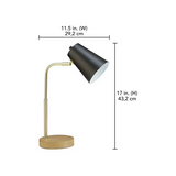 NEW Retails $40 HOMETRENDS Task Lamp, 17", integrated USB charging port