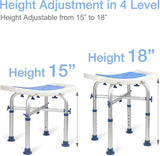 New in box! Retails $65+ LandTale Shower Stool with Backrest Heavy Duty 500lbs Tool-Free Assembly Non-Slip Sturdy Height Adjustable Narrow Bath Chair for Seniors Elderly