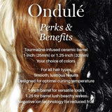 New Retails $69, L'ange Ondule 25mm Tourmaline Ceramic Curling Wand with heat glove WHITE! CREATE ROMANTIC PRINCESS CURLS