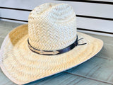 New Hand Woven in Canada Lanning Hat, quality workmanship, Unisex! Natural with leather accent
