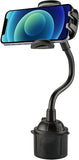 New LAX Gadgets Cup Holder Phone Mount - Car Mount for iPhone & Smartphones - Cradle Type Car Phone Holder with Flexible Neck - Black