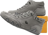 New Italian Handmade High Boots - Non-Slip Breathable Unisex Outdoor Shoes | High Top Chukka Boots for Camping and Hiking, Grey, sz 40EU! Men's Sz 7, Women's Sz 9