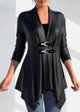 New Ultra Soft PU Faux Leather Long Sleeve Turn Down Collar Coat Sz L, Black! Retails $59+