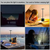 New Led Table Lamp Rechargeable Touch Dimming Night Light Hotel Living Room Beside Bedroom Decor 3 Color Desk Reading Lamp Silver