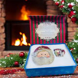 New in Keepsake box! The Legend of Santas Cookies Santa Claus Stoneware Plate and Santa Claus Mug with Verse!
