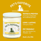 New Retails $51+ Pet's Favourite - Tested & Proven - Odour Eliminating Candle, Pet-Friendly Scented Candle, Lemon Zest – 70-Hour Burn Time, Cotton Wick (Lemon Zest, Pack of 1)