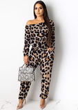 New Women Casual Summer Jumpsuit - Leopard One Piece Romper Wide Leg Pantsuit Set Playsuit Sz XL! Retails $51+