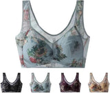 NEW LexTex Ellebloom - Ice Silk Lace Cooling Comfort Bra, Anti-Sagging Wire-Free Bra, Comfort Soft Bra, Lift Bra Women, Fits Like a Small/Medium, Blue