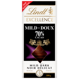New 2 Pack Lindt EXCELLENCE Mild 70% Dark Chocolate Bar, 100g Retail $14+