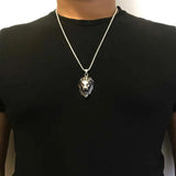 New Lion Head Pendant King Power Men Necklace Perfect for Hip-Hop Punk Biker look.