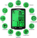 New Lixada Bike Computer Wireless Multifunctional LCD Screen Bicycle Computer Bike Rainproof Speedometer Odometer Cycling 2.8inch Waterproof with Backlight,Temperature,Stopwatch, Calorie,Fat Consumption
