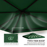 NEW Retails $110, Outsunny 10' x 10' Canopy Replacement 2-Tier Gazebo Canopy Top Cover, Green