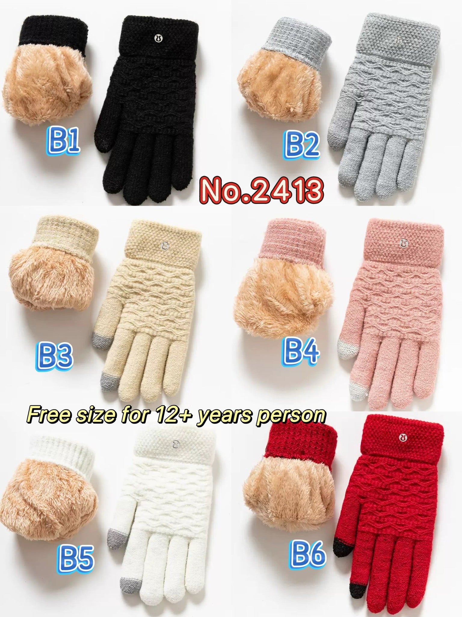Inspired by gloves No.241323 19 colours Free size for 12+ years person Tax included!