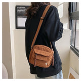 New LuLu Inspired Corduroy Shoulder/Cross Body with Pockets, Casual Bag, Lightweight Design Spacious Interior Multiple Pockets Eco-Friendly Material in Ivory Cream