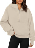 NEW Women Half Zip Cropped Lululemon Dupe Hoodie Pullover Sweatshirt with metal zip pull, Sz XL