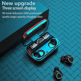 New M10 TWS Wireless Earbuds Bluetooth 5.0 Stereo Earphones Mini Sports Bass Sound Built-in Mic In-Ear Black