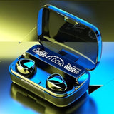 New M10 TWS Wireless Earbuds Bluetooth 5.0 Stereo Earphones Mini Sports Bass Sound Built-in Mic In-Ear Black