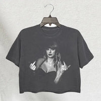 NEW Taylor Swift Middle Finger Crop Tee, Sz M, Retails $50