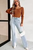 NEW Bonnie Ribbed Square Neck Bodysuit, Camel, Sz L