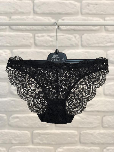 New Women's Lace Panty by Mandhari, black, Sz M!