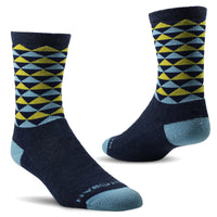 New in package! Manitobah Mukluks NAAXIIN CREW SOCK in blue designed by indigenous designer, Sz L