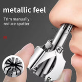 New Manual Nose Hair Trimmer, 360 Degrees Rotate Stainless Steel with R Round Head Nasal Hair Trimmer Nasal Hair Cutter for Men