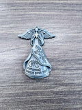 New Miniature Pewter Angel Token "May Angels Watch Over You"