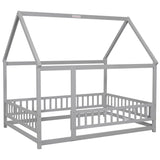 NEW Retails $420 Wayfair McElhattan Canopy Bed Kids Bed by Harper Orchard, Grey!