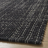 NEW Crate&Barrel Della Black Reversible Cotton Flat Weave Rug Runner 2 Ft 5" X 6 Ft, hand constructed in India! Retails $129+