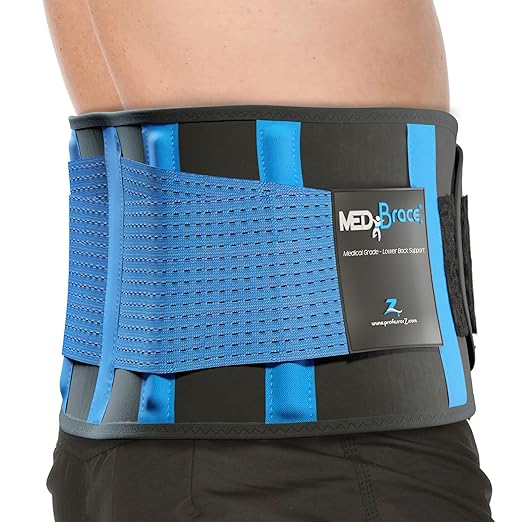 New Unisex Medibrace Back Brace Support Belt for Lower Lumbar Pain Relief for Men and Women - Medical Grade Orthopedic Waist Compression for Sciatica Nerve, Scoliosis, Disc or Lifting at Work Sz S (Fits up to 30 inch waist)